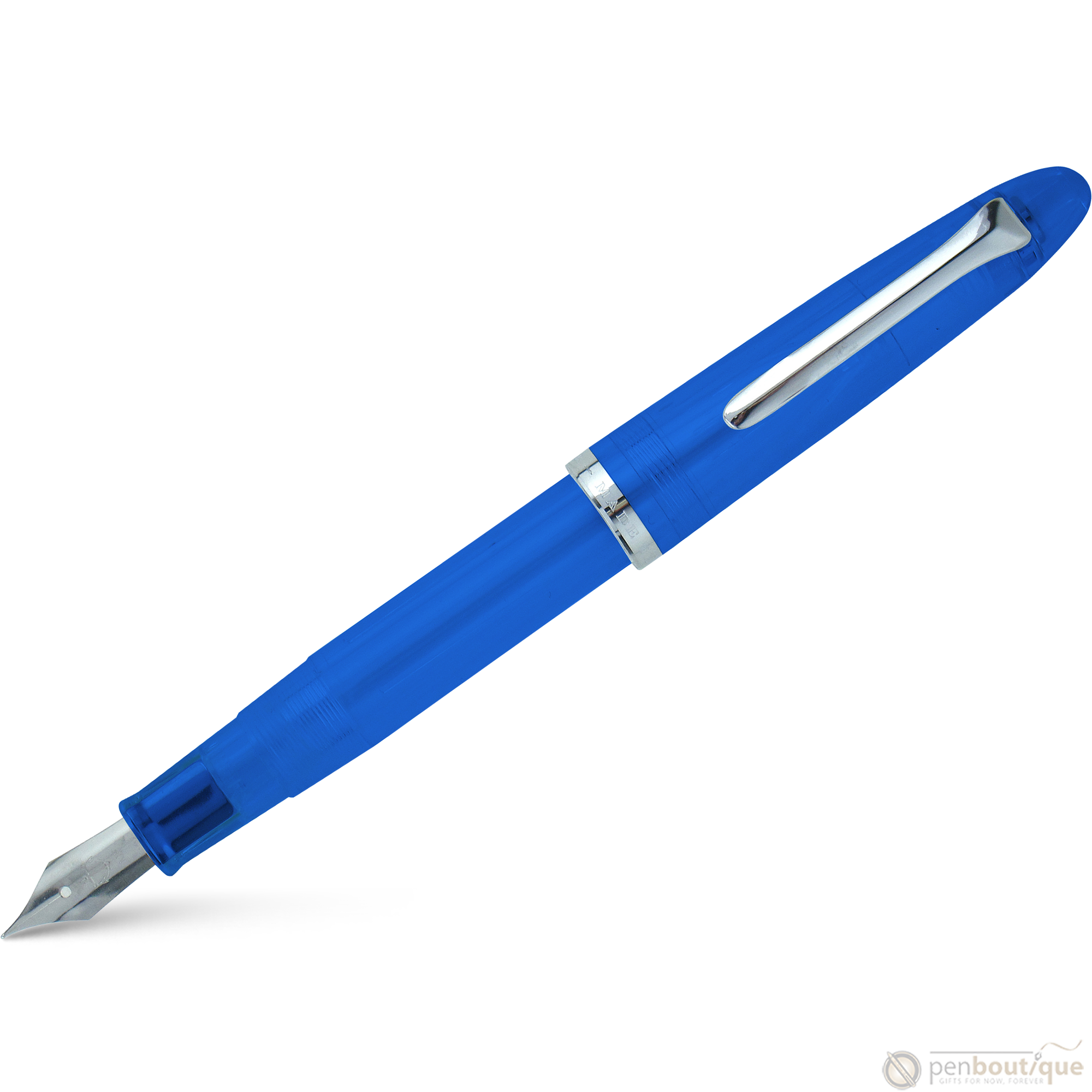 Sailor Compass 1911 Steel Fountain Pen Set - Transparent Blue-Pen Boutique Ltd