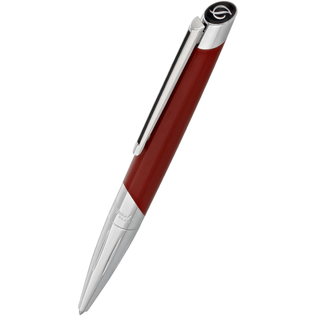 ST Dupont Defi Millennium Ballpoint Pen - Red - Silver Trim-Pen Boutique Ltd
