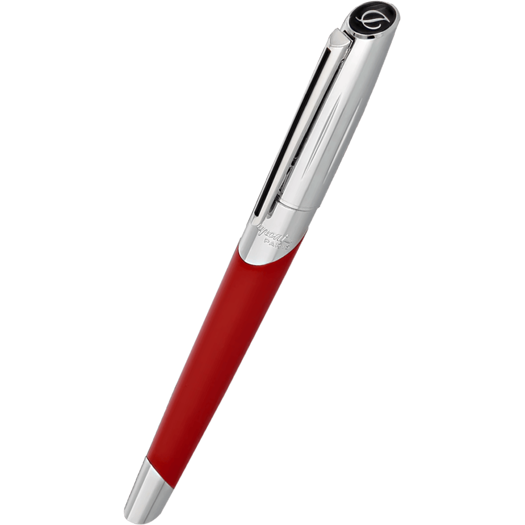 ST Dupont Defi Millennium Rollerball Pen - Shiny Red - Silver Trim-Pen Boutique Ltd