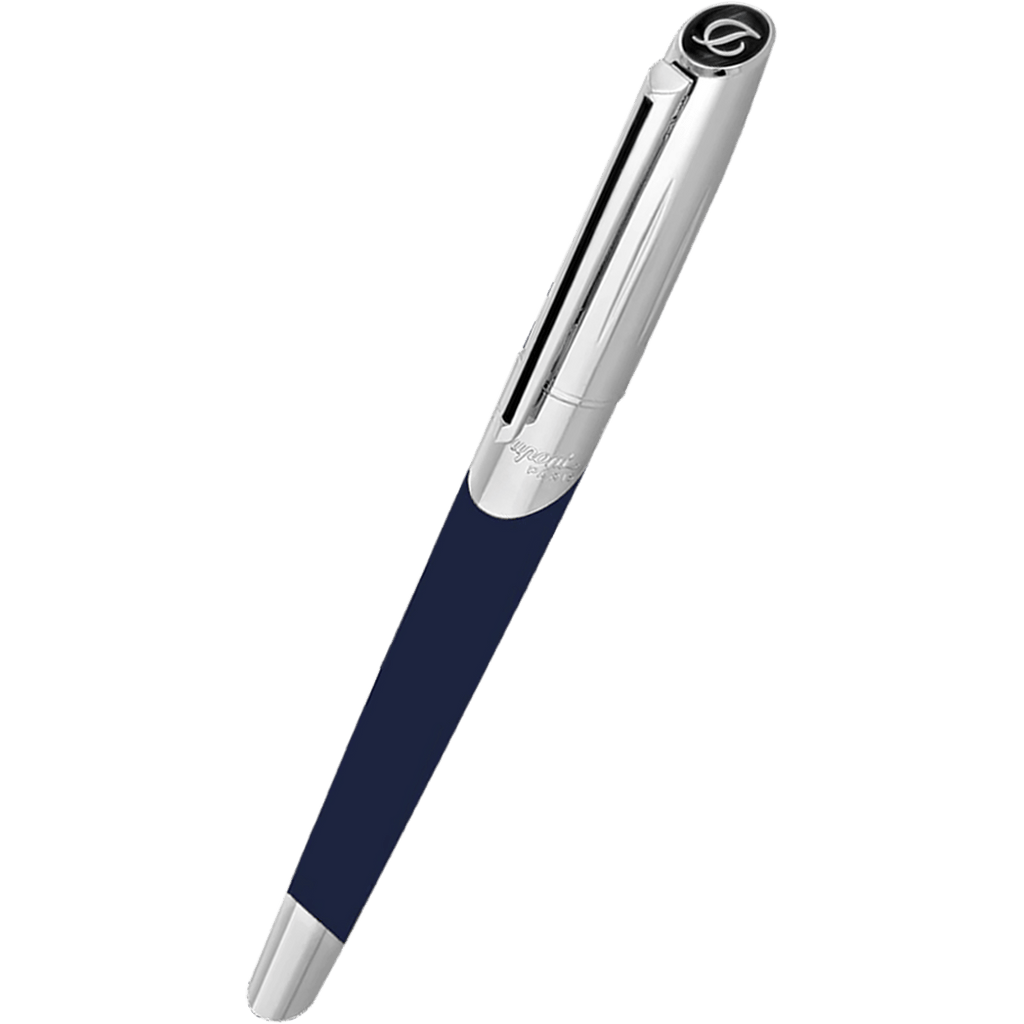 ST Dupont Defi Millennium Silver/Blue Navy Rollerball Pen-Pen Boutique Ltd
