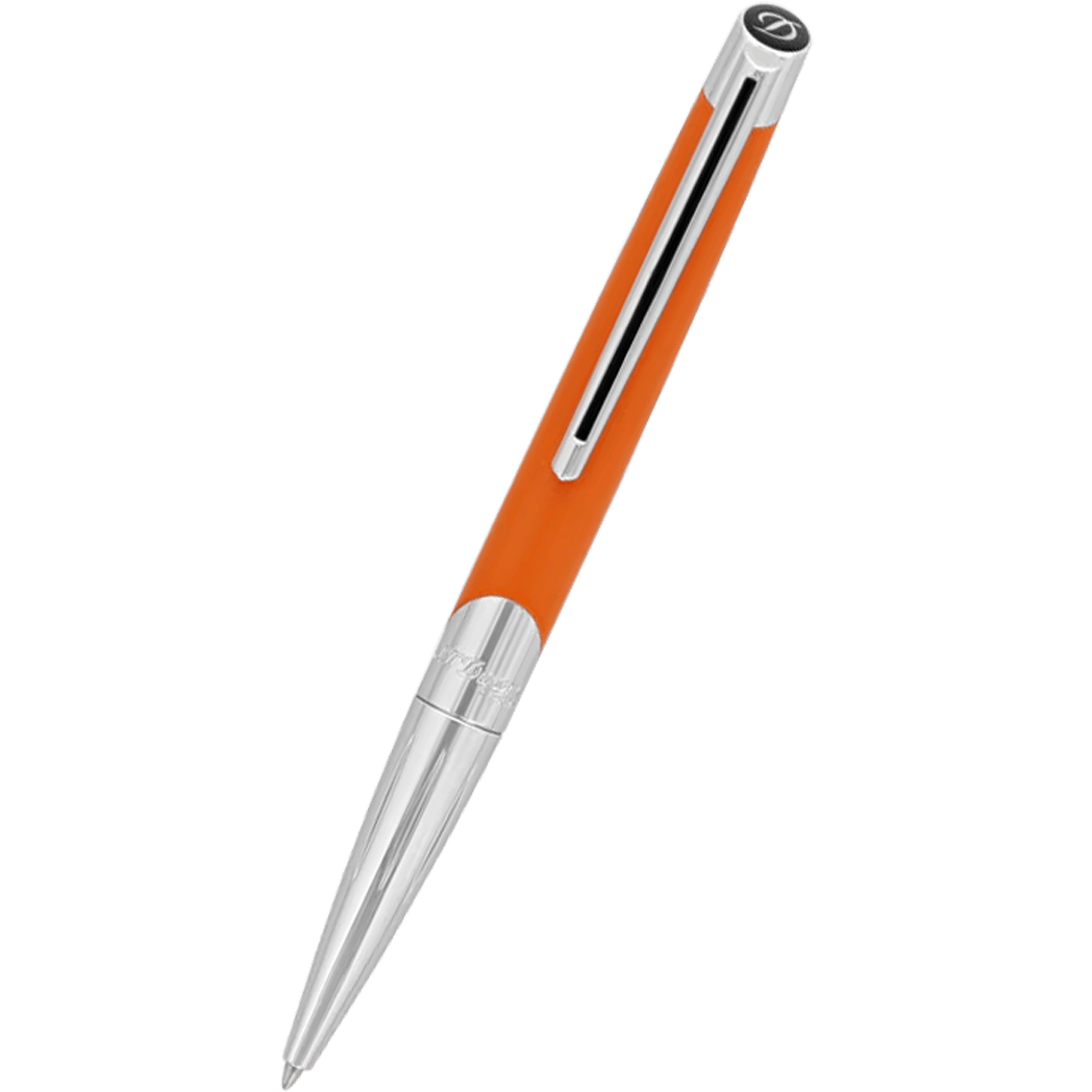 ST Dupont Defi Millennium Silver/Matte Orange Ballpoint Pen-Pen Boutique Ltd