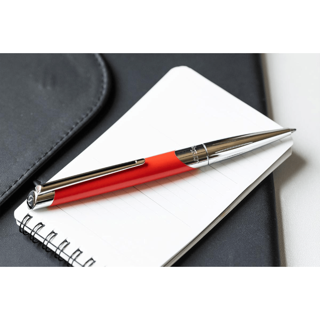 ST Dupont Defi Millennium Silver/Matte Orange Ballpoint Pen-Pen Boutique Ltd