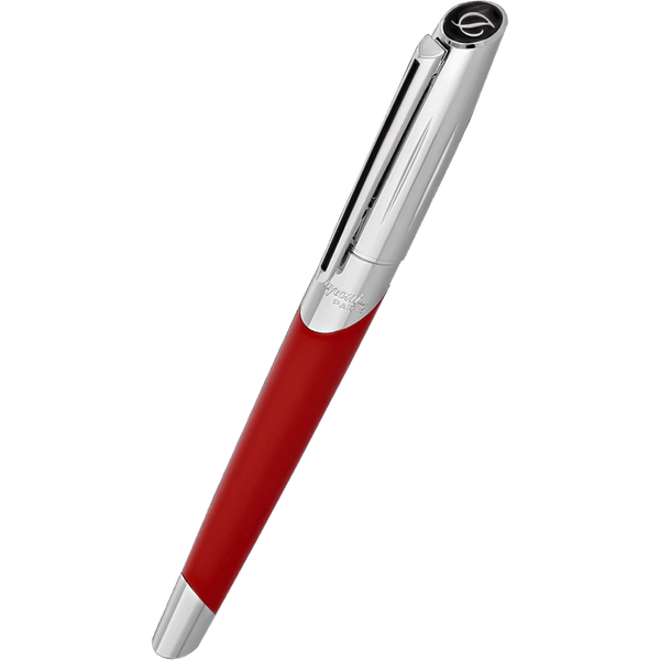 ST Dupont Defi Millennium Silver/Shiny Red Fountain Pen-Pen Boutique Ltd