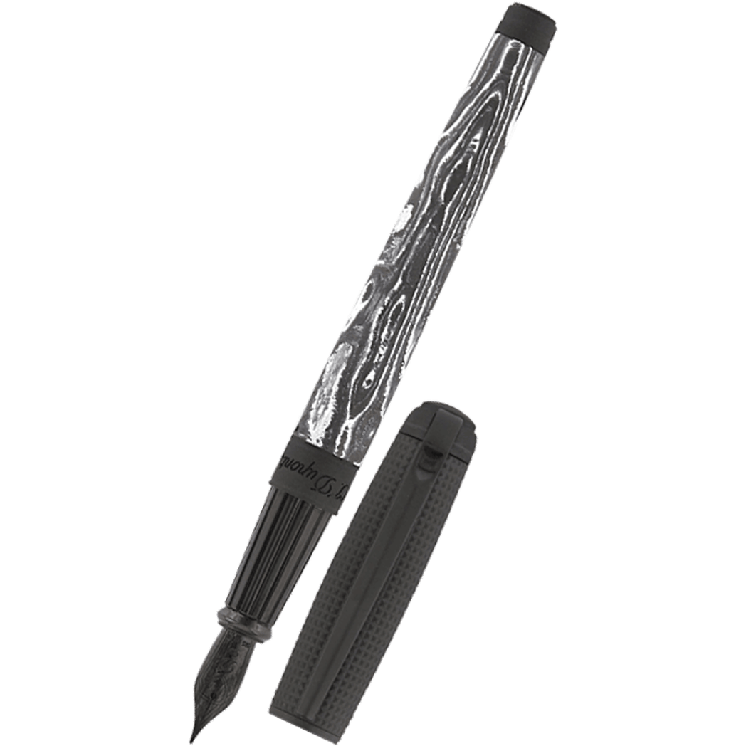 S T Dupont Line D Fountain Pen - Carbon Graphite - Dark Storm - Large-Pen Boutique Ltd