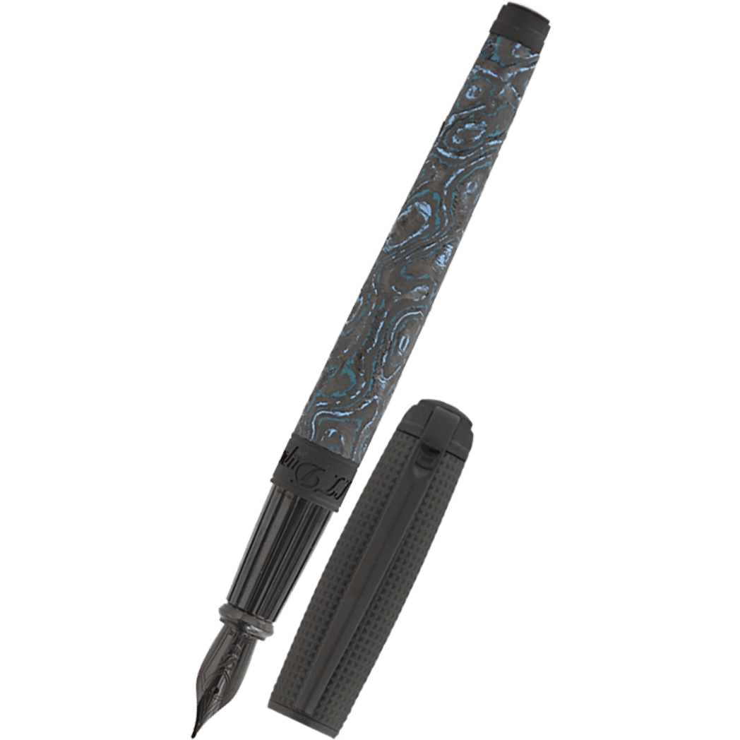 S T Dupont Line D Fountain Pen - Carbon Graphite - Glacial Cave - Large-Pen Boutique Ltd