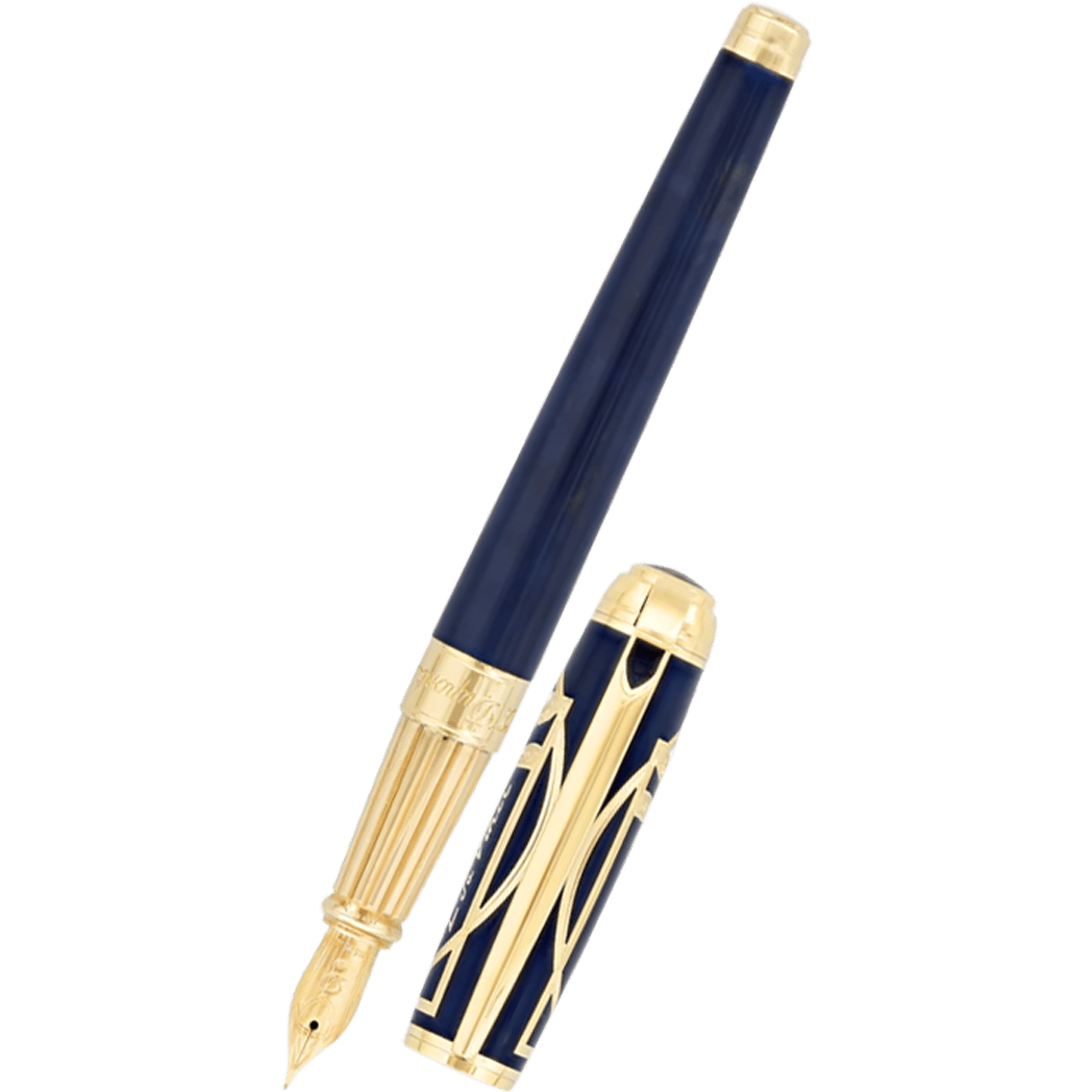 ST Dupont Line D Large Fountain Pen L Da Vinci - Vitruvian Man (Limited Edition)-Pen Boutique Ltd