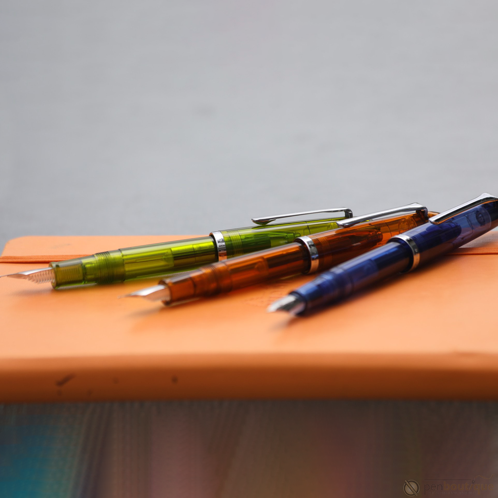 Sailor Compass 1911 Steel Fountain Pen Set - Transparent Blue-Pen Boutique Ltd