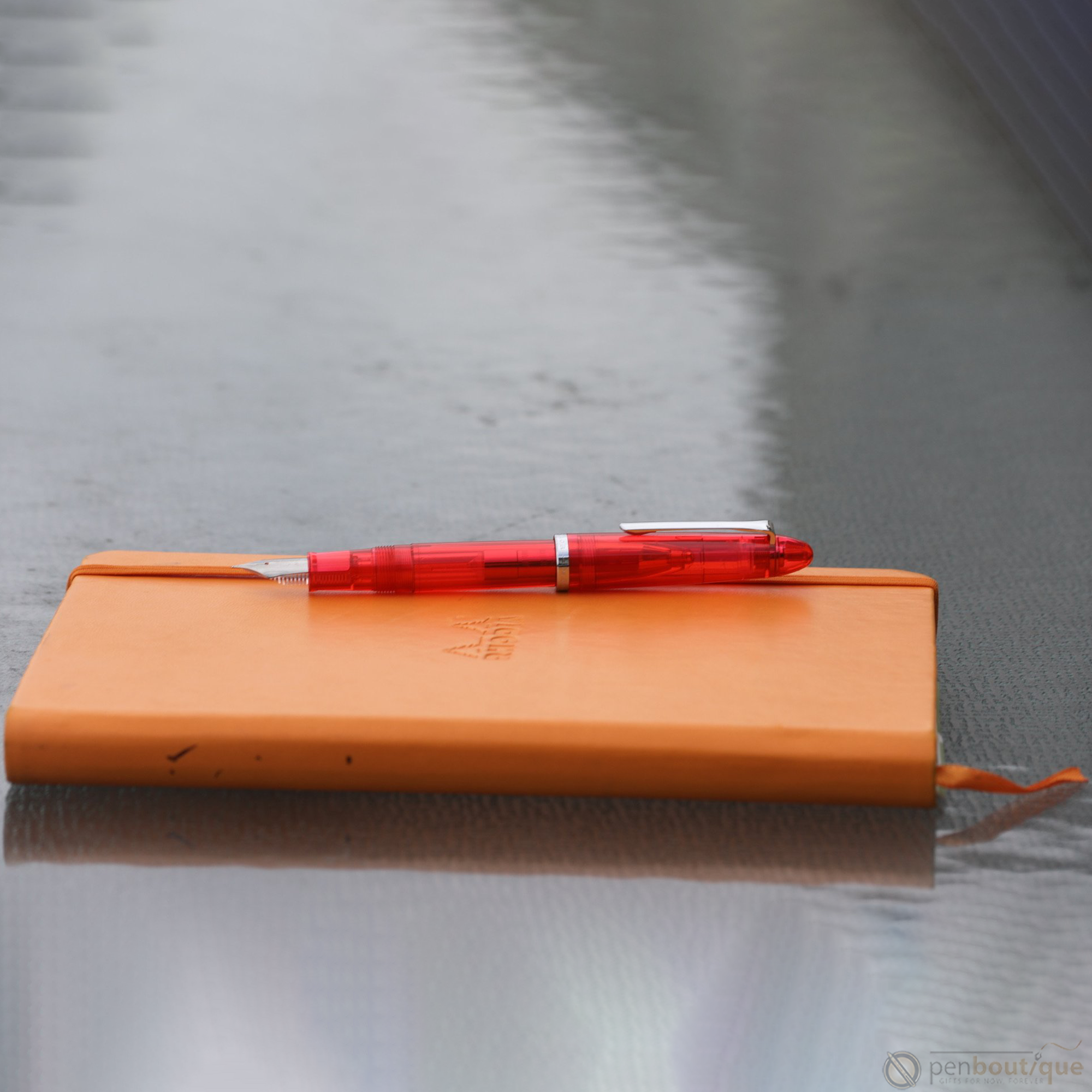 Sailor Compass 1911 Steel Fountain Pen Set - Transparent Red-Pen Boutique Ltd