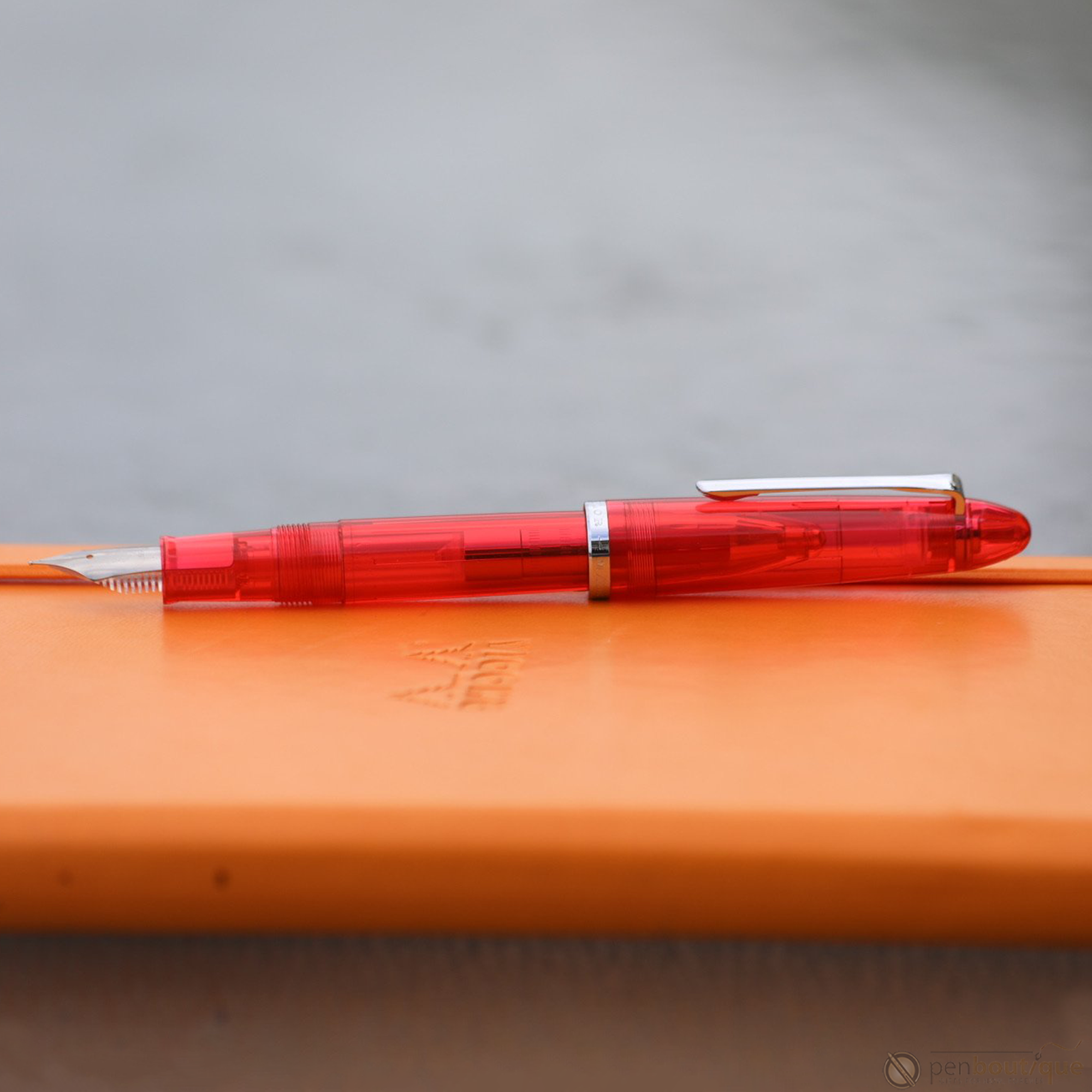 Sailor Compass 1911 Steel Fountain Pen Set - Transparent Red-Pen Boutique Ltd
