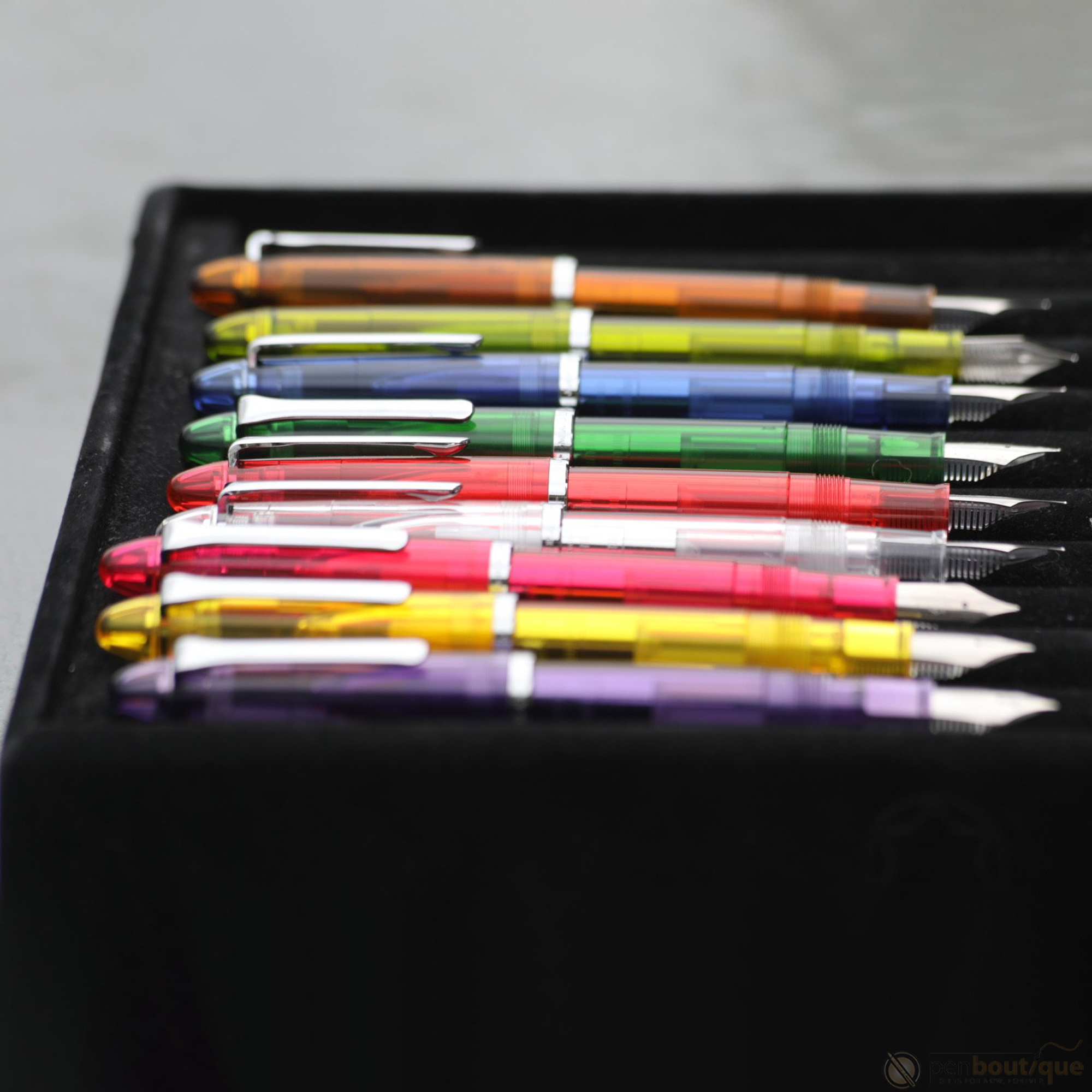 Sailor Compass 1911 Steel Fountain Pen Set - Transparent Red-Pen Boutique Ltd