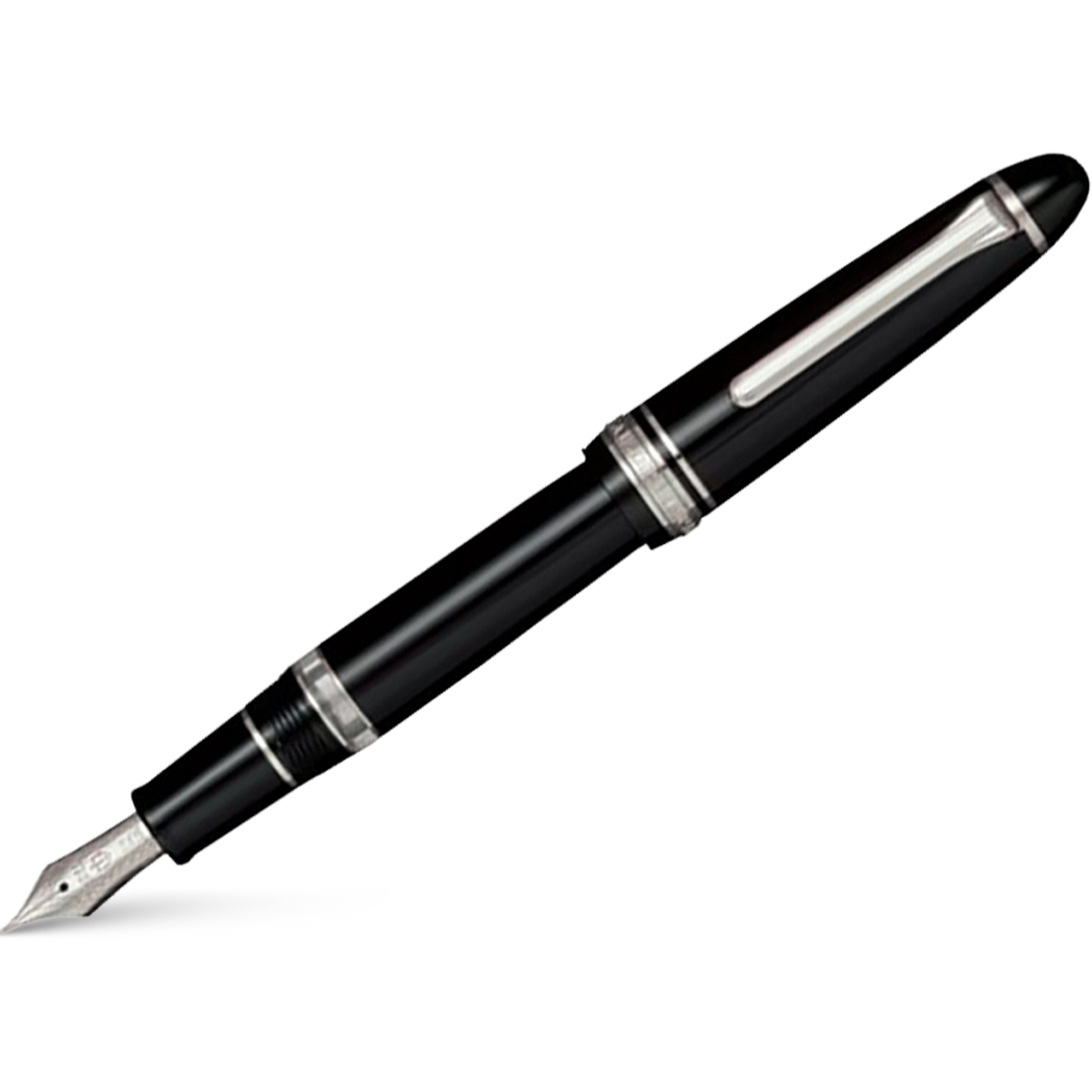 Sailor Fountain Pen - 1911L Realo - Black/Silver-Pen Boutique Ltd
