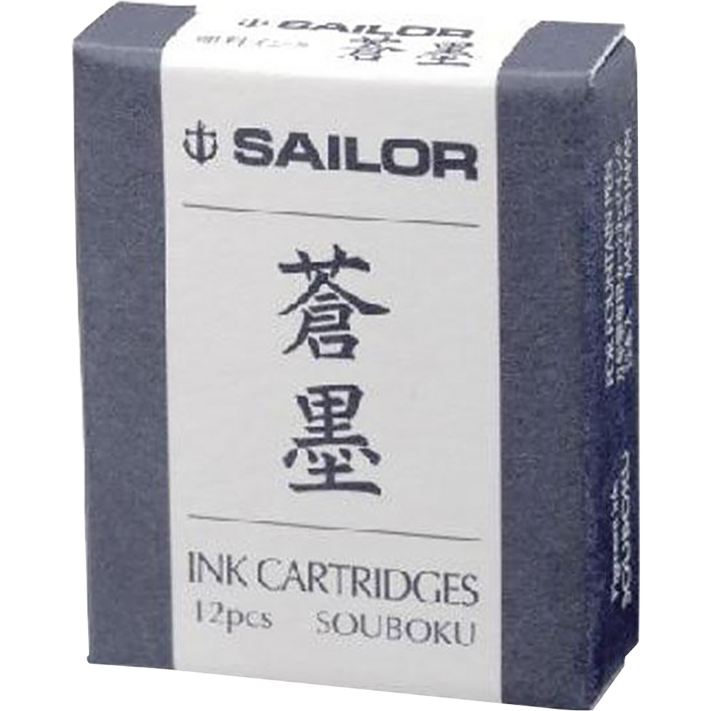 Sailor Souboku Cartridge Ink - Deep Blue - 12pcs-Pen Boutique Ltd