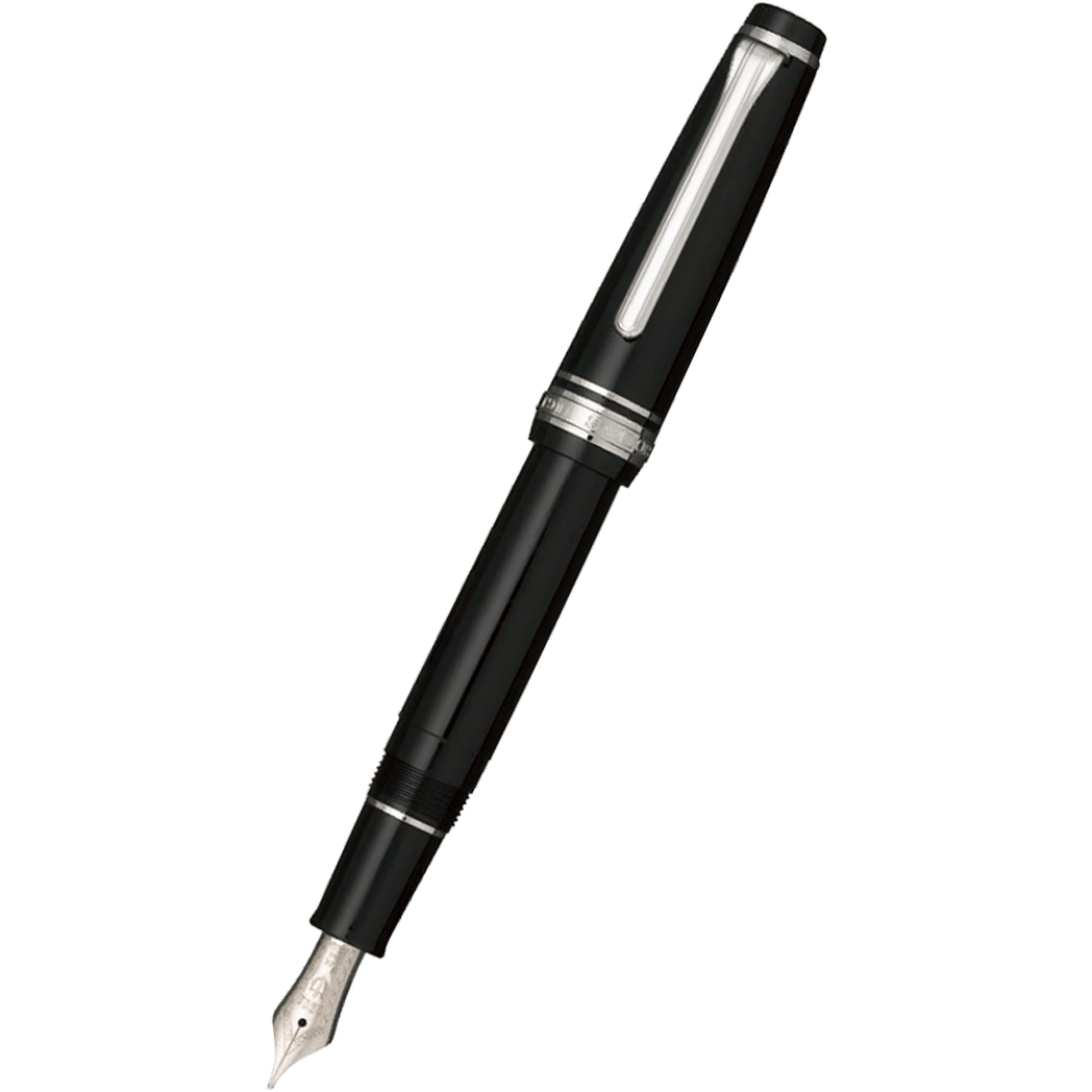 Sailor Professional Gear Fountain Pen - Black - Silver Trim - Slim-Pen Boutique Ltd