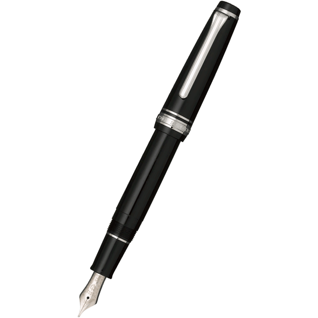 Sailor Professional Gear Fountain Pen - Black - Silver Trim