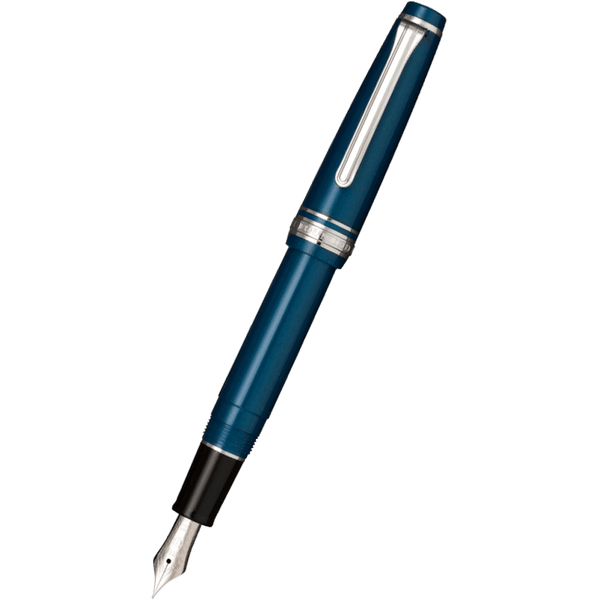 Sailor Professional Gear Fountain Pen - Metallic Blue - Silver Trim - Slim-Pen Boutique Ltd