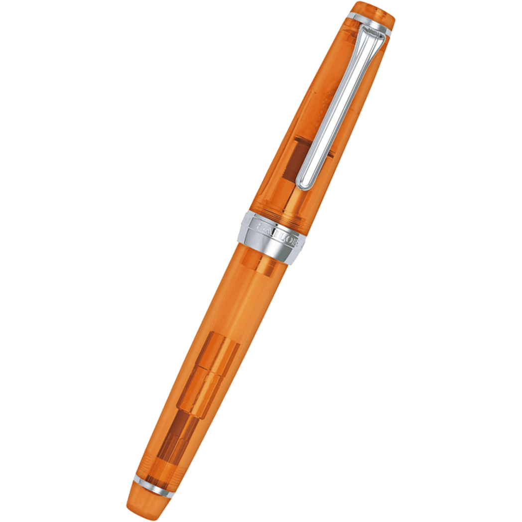 Sailor Professional Gear Fountain Pen - Transparent Orange - Silver Trim - Slim-Pen Boutique Ltd