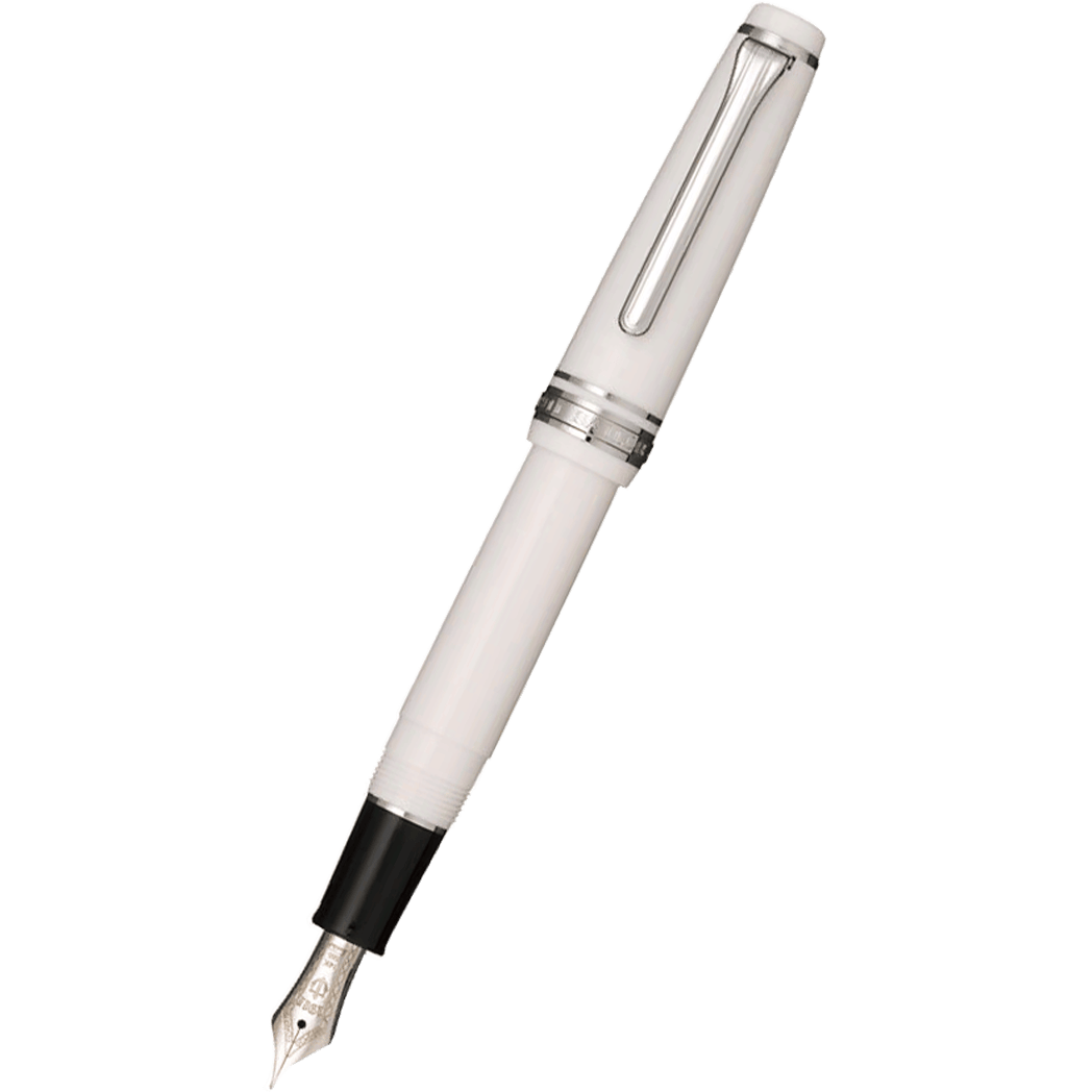 Sailor Professional Gear Fountain Pen - White - Silver Trim - Slim-Pen Boutique Ltd