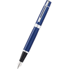 Sheaffer 300 Fountain Pen - Chrome Trim - Glossy Blue Lacquer - Stainless Steel-Pen Boutique Ltd