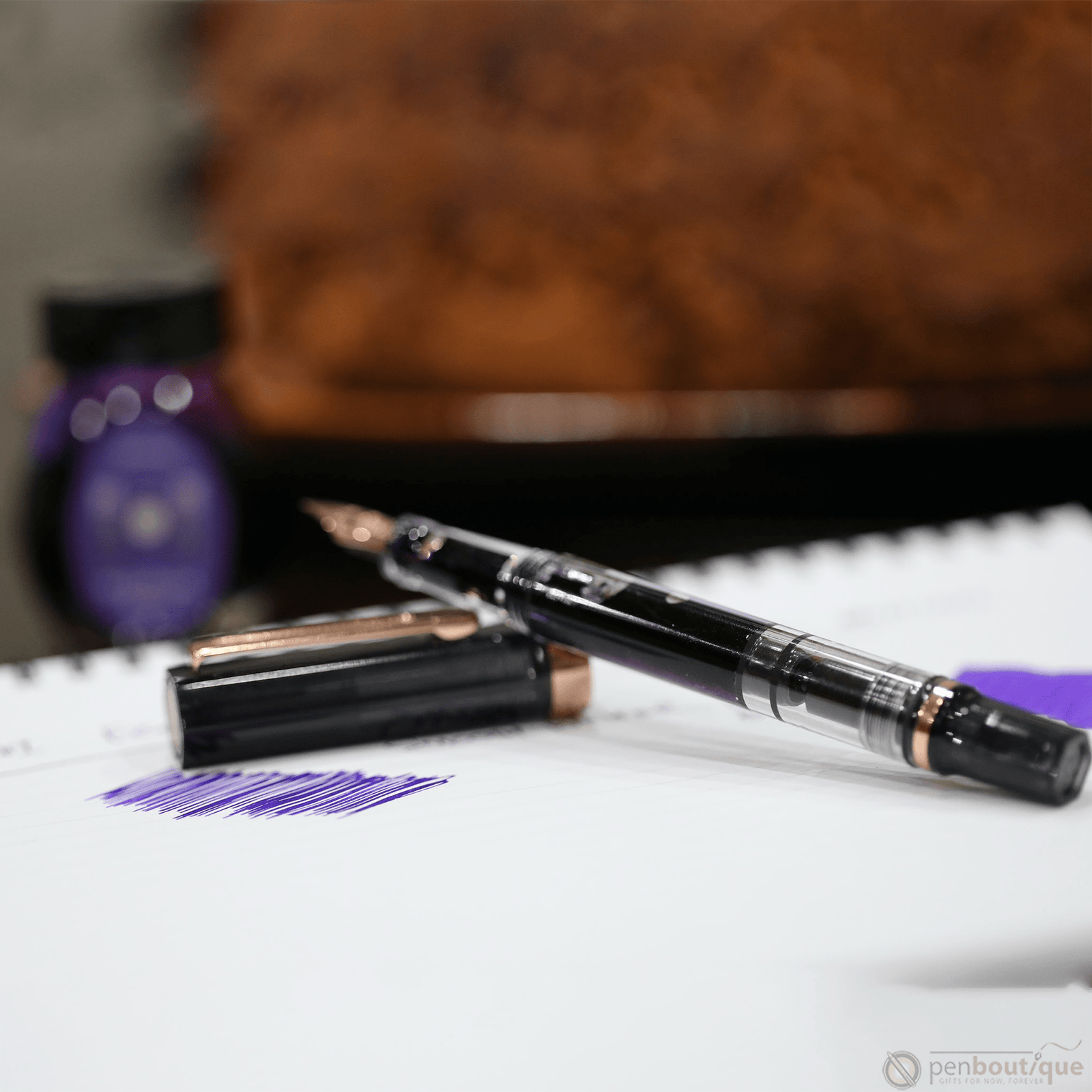 Twsbi Eco Smoke & Oro Rosa - Pluma Estilográfica (mediana