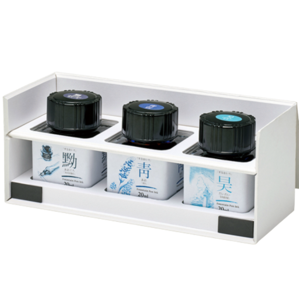Taccia Mini Ink Bottle Set - Sunao-Iro - Basic Blue - 20ml-Pen Boutique Ltd
