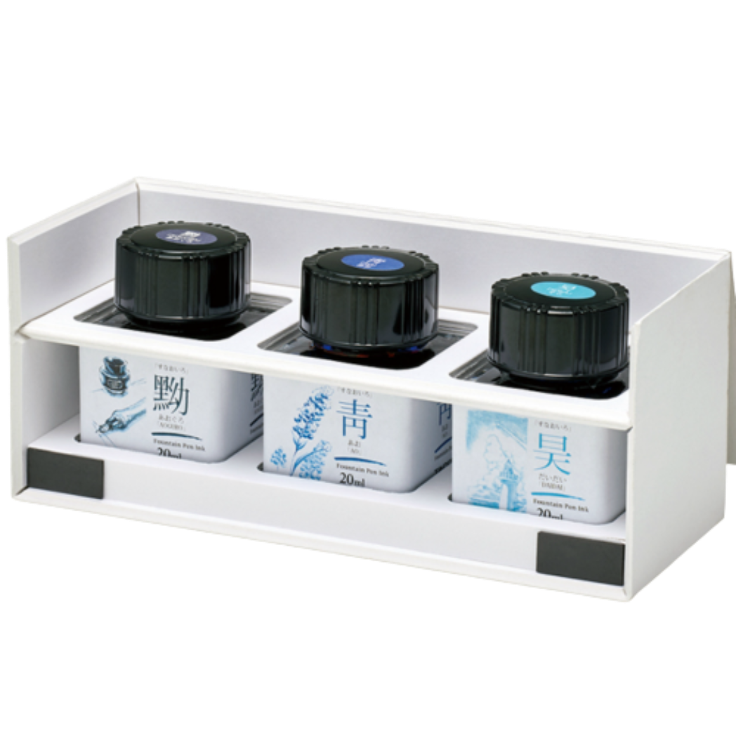 Taccia Mini Ink Bottle Set - Sunao-Iro - Basic Blue - 20ml-Pen Boutique Ltd
