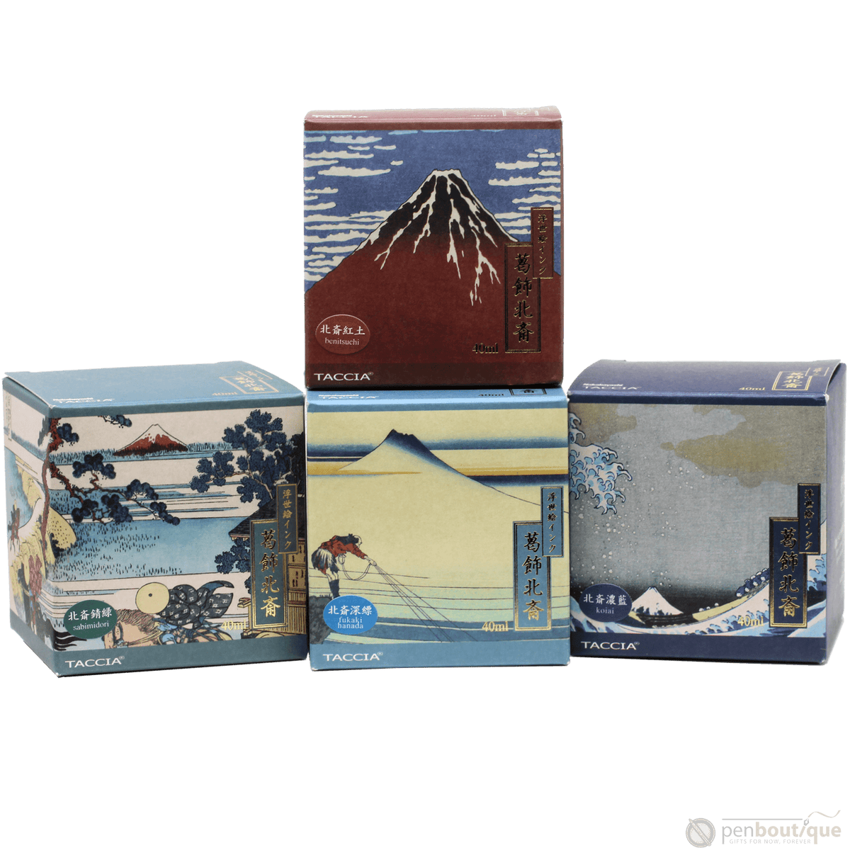 Encre Pour Stylo Plume Nakabayashi Taccia Ukiyo-e Hiroshige Ruri 40 Ml - Bleu Inspiré Des Estampes Japonaises