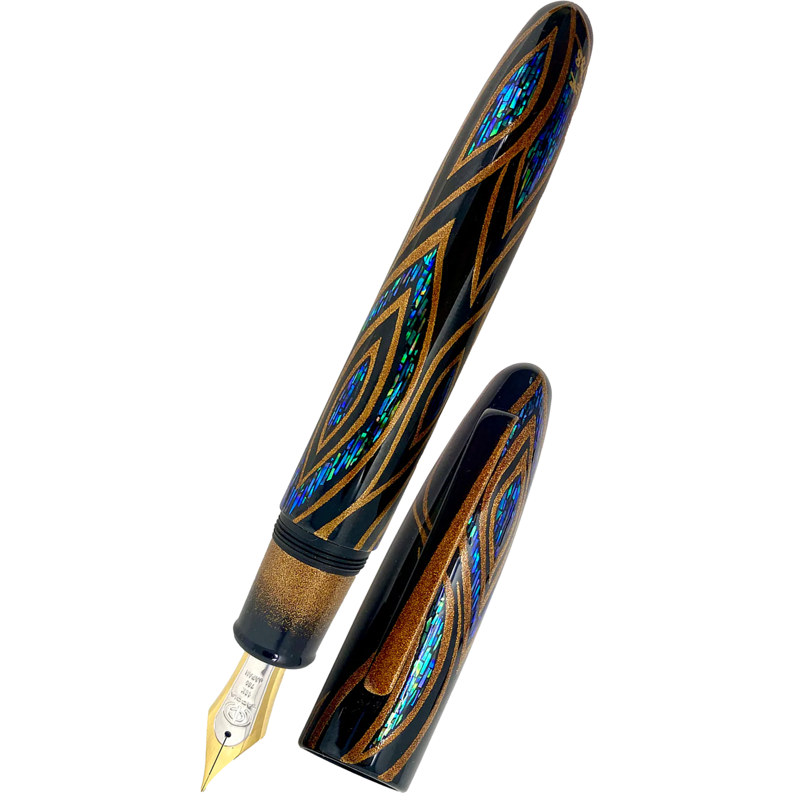 Taccia Miyabi Empress Fountain Pen - Fossils In The Sky - Sunset Peacock (Limited Edition)-Pen Boutique Ltd