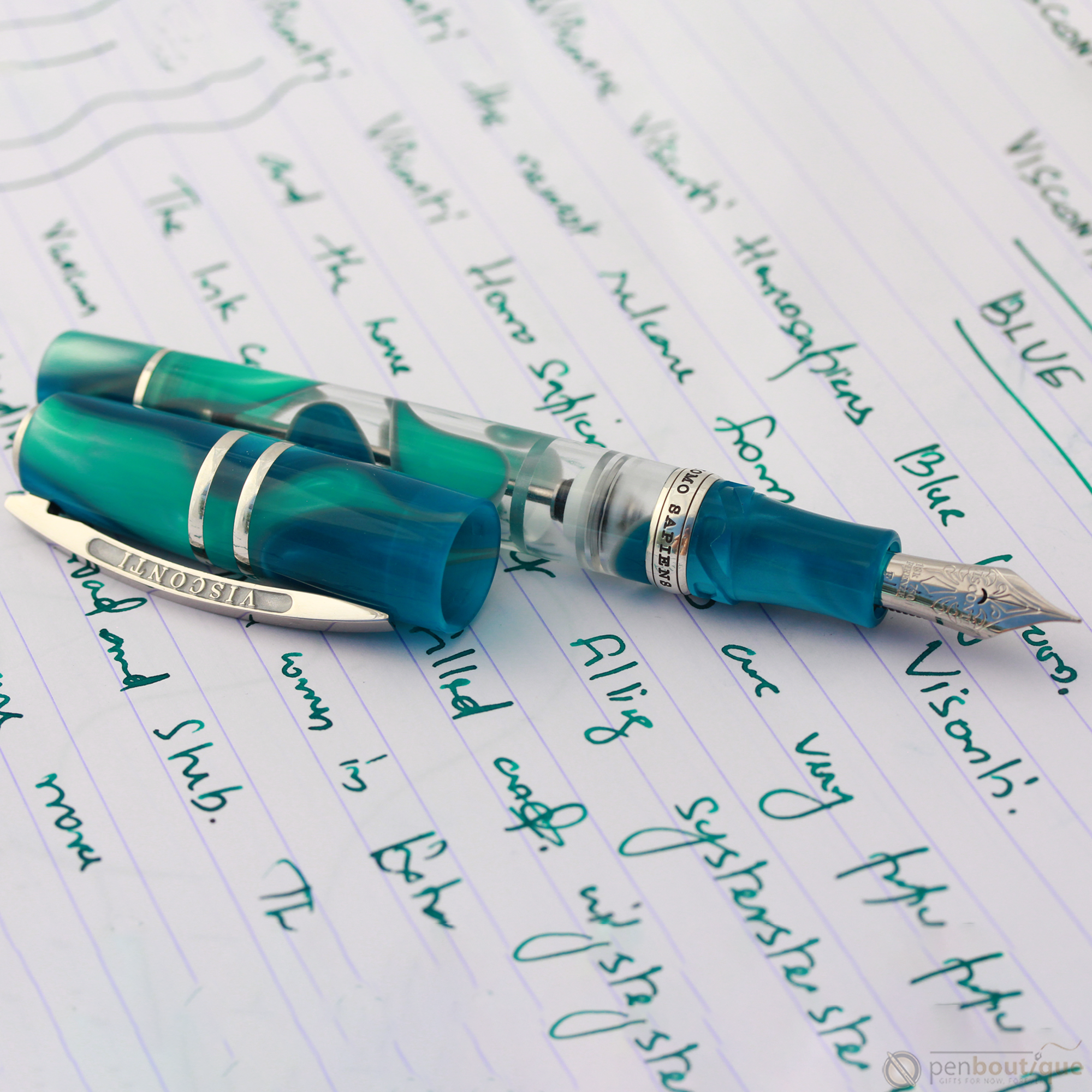 Visconti Homo Sapiens Fountain Pen - Blue Lagoon-Pen Boutique Ltd