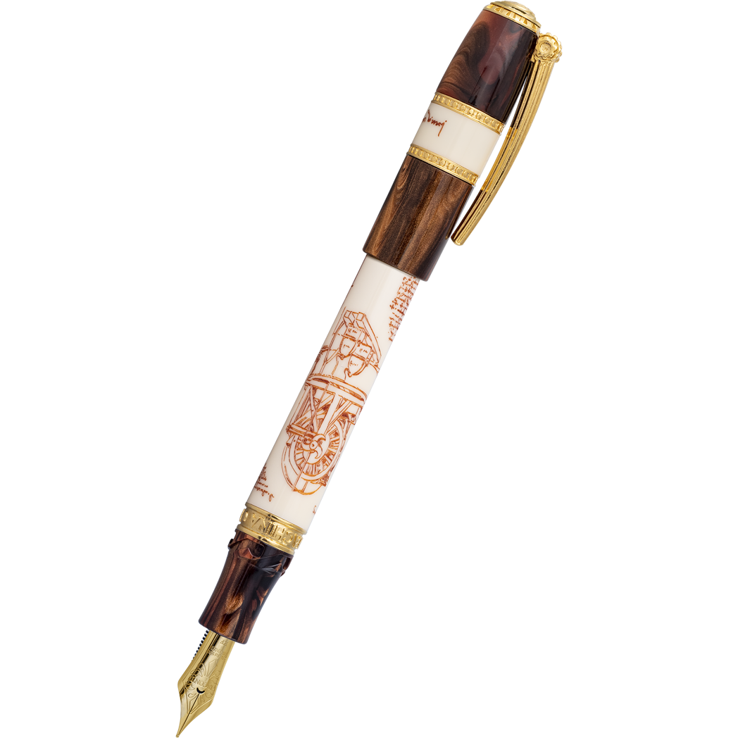 Visconti Limited Edition Fountain Pen - Leonardo Da Vinci Machina - Vermeil (Oversize)-Pen Boutique Ltd