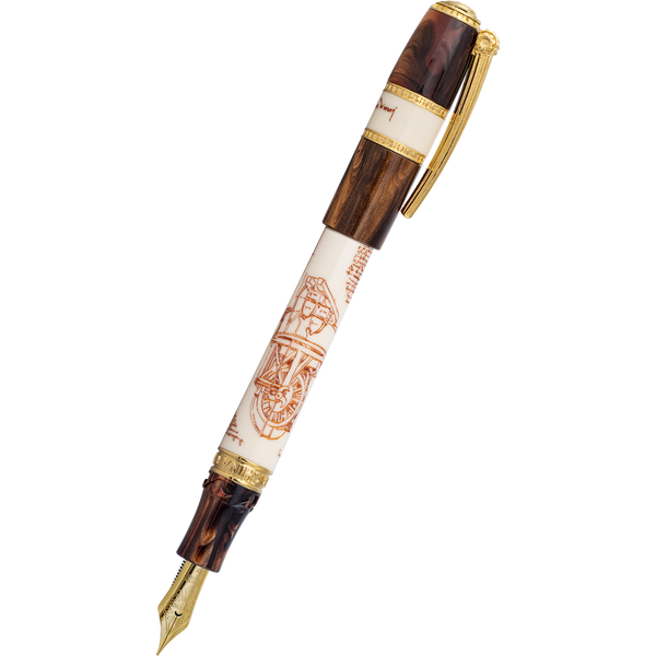 Visconti Limited Edition Fountain Pen - Leonardo Da Vinci Machina - Vermeil (Oversize)-Pen Boutique Ltd