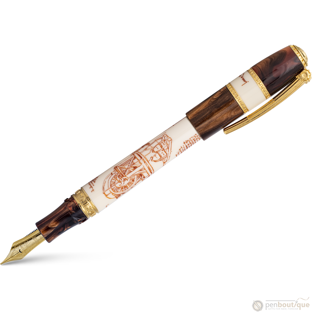 Visconti Limited Edition Fountain Pen - Leonardo Da Vinci Machina - Vermeil (Oversize)-Pen Boutique Ltd