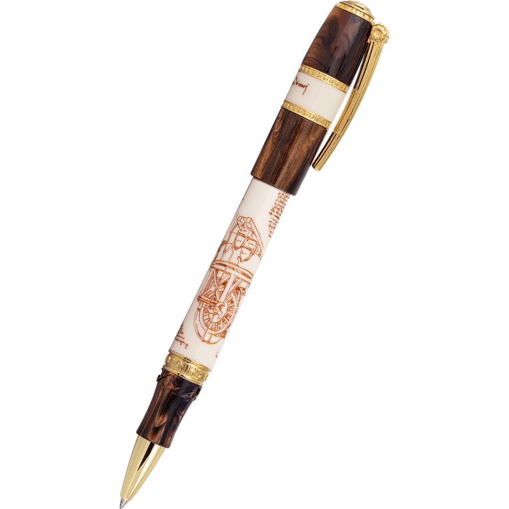 Visconti Limited Edition Rollerball Pen - Leonardo Da Vinci Machina - Vermeil (Oversize) - Pen Boutique Ltd