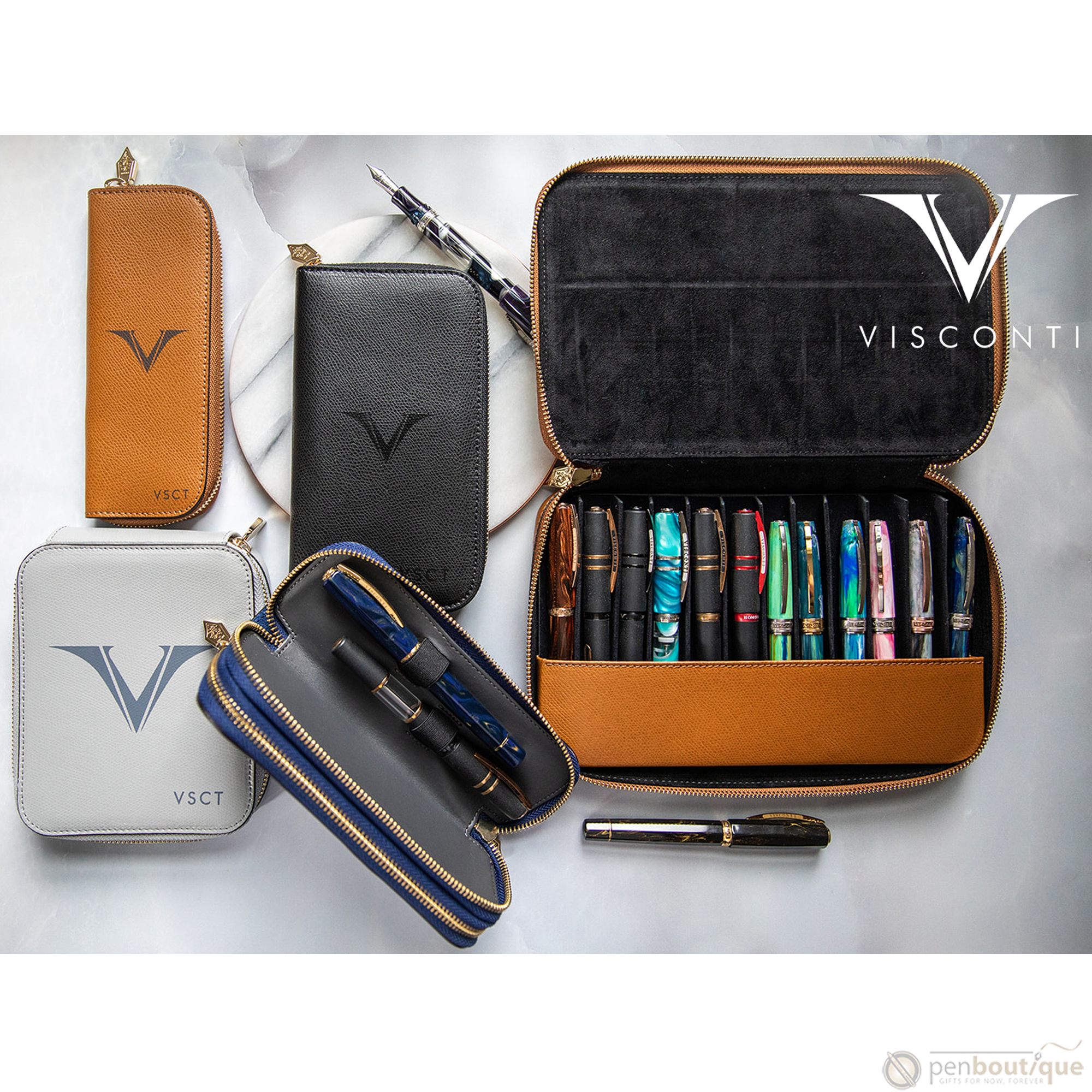 Visconti VSCT Three Pen Holder-Pen Boutique Ltd