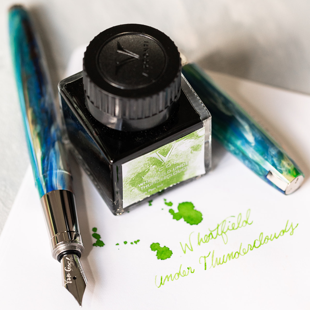 Visconti Van Gogh Ink Bottle - Wheatfield under Thunderclouds - Green - 30ml-Pen Boutique Ltd