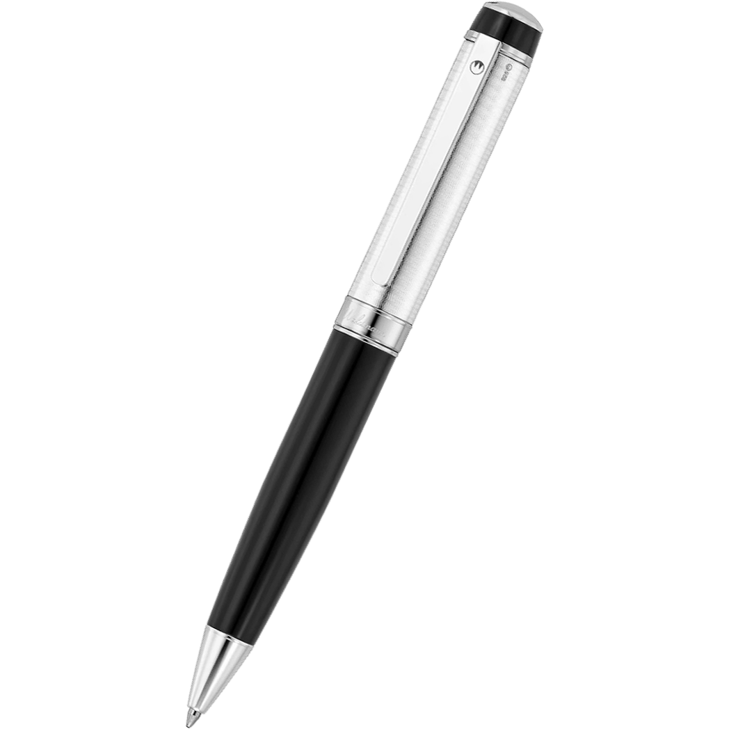 Waldmann Grandeur Ballpoint Pen - Black - Platinum Trim-Pen Boutique Ltd