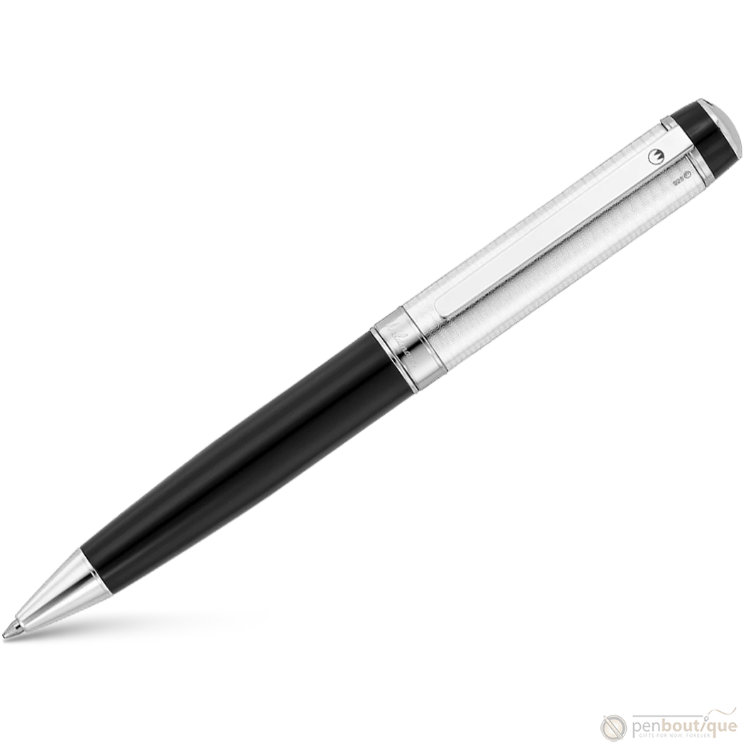 Waldmann Grandeur Ballpoint Pen - Black - Platinum Trim-Pen Boutique Ltd
