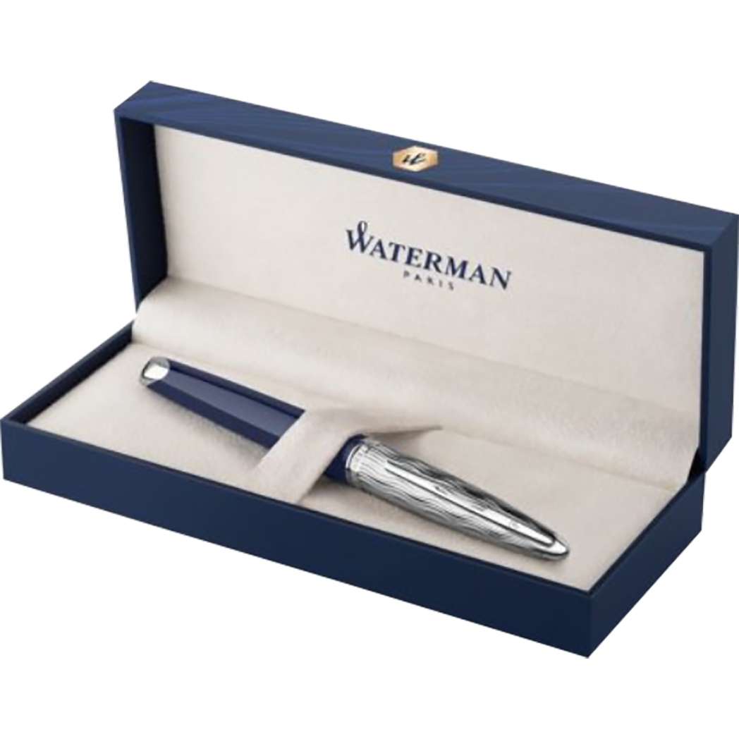 Waterman Carene L’Essence du Bleu Fountain Pen - Metal & Blue-Pen Boutique Ltd