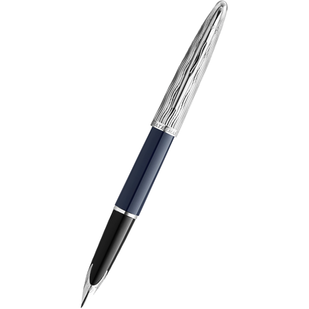 Waterman Carene L’Essence du Bleu Fountain Pen - Metal & Blue-Pen Boutique Ltd