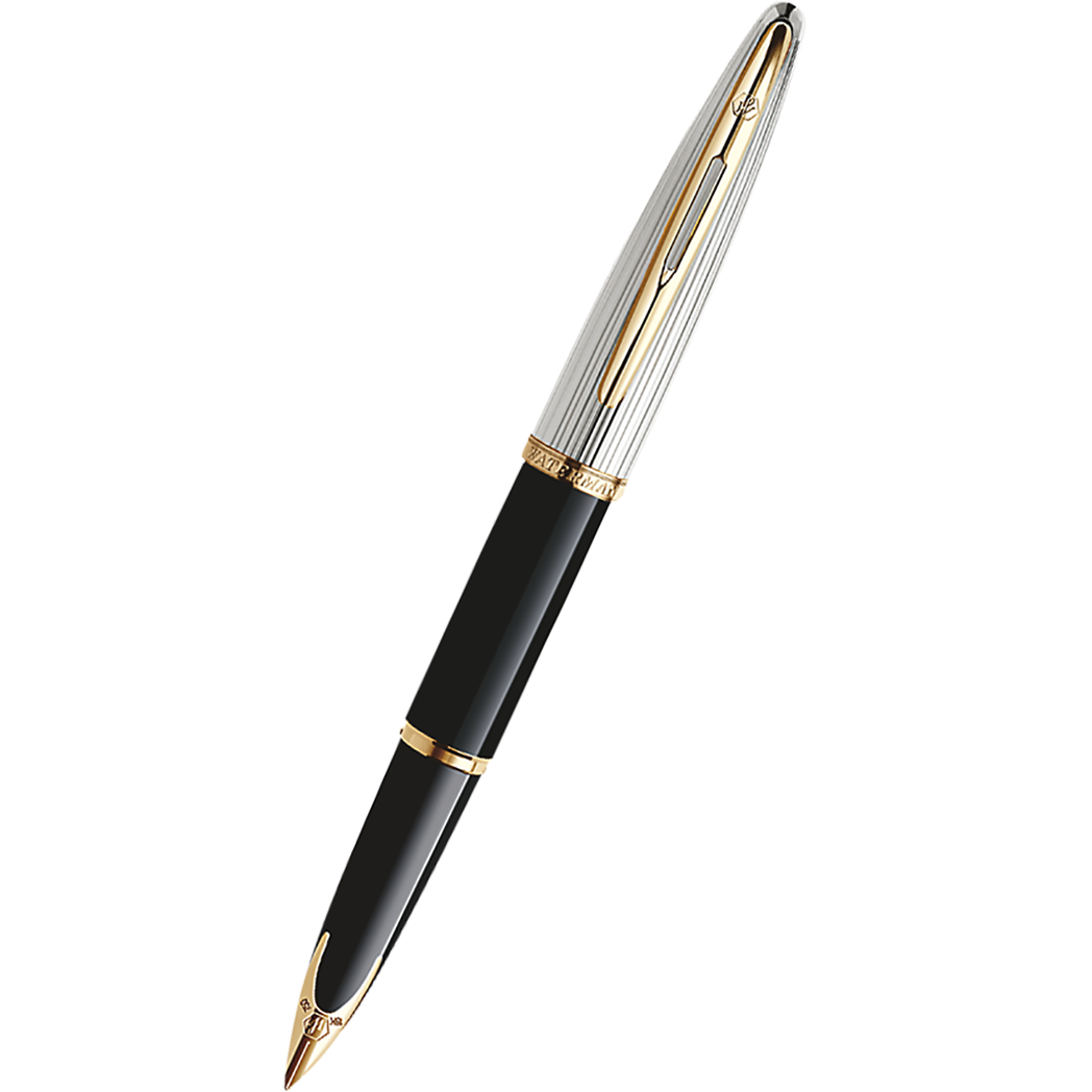 Waterman Carene Deluxe Black/Silver with Gold Trim Fountain Pen-Pen Boutique Ltd