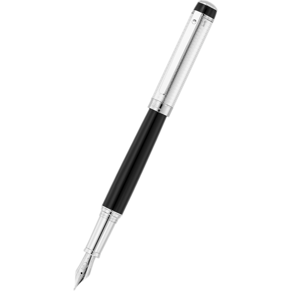 Waldmann Grandeur Fountain Pen - Black - Platinum Trim-Pen Boutique Ltd