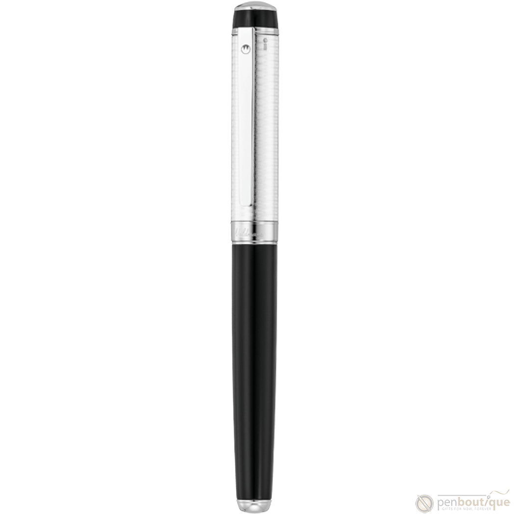 Waldmann Grandeur Fountain Pen - Black - Platinum Trim-Pen Boutique Ltd