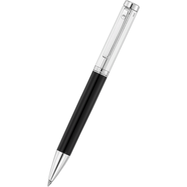 Waldmann Liberty Ballpoint Pen - Black - Platinum Trim-Pen Boutique Ltd