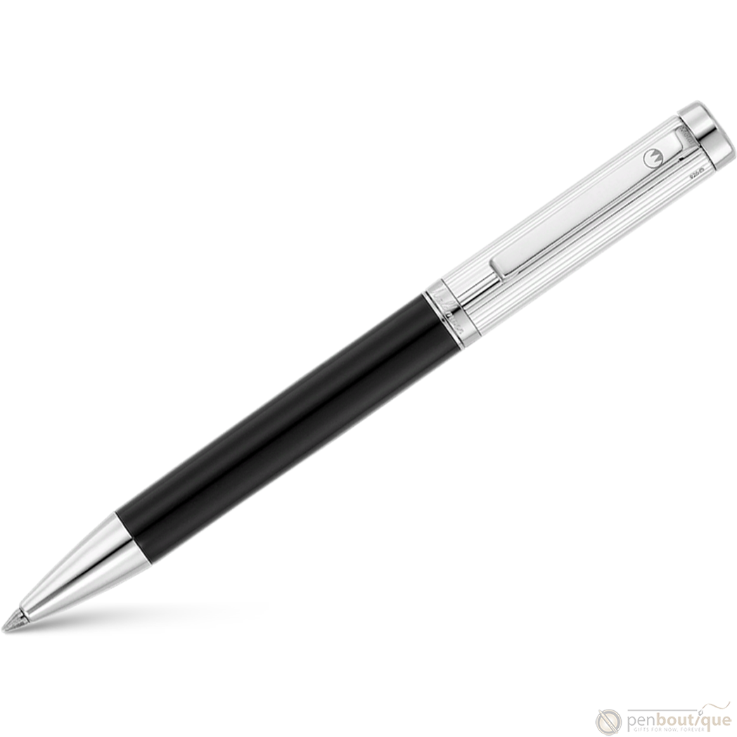 Waldmann Liberty Ballpoint Pen - Black - Platinum Trim-Pen Boutique Ltd