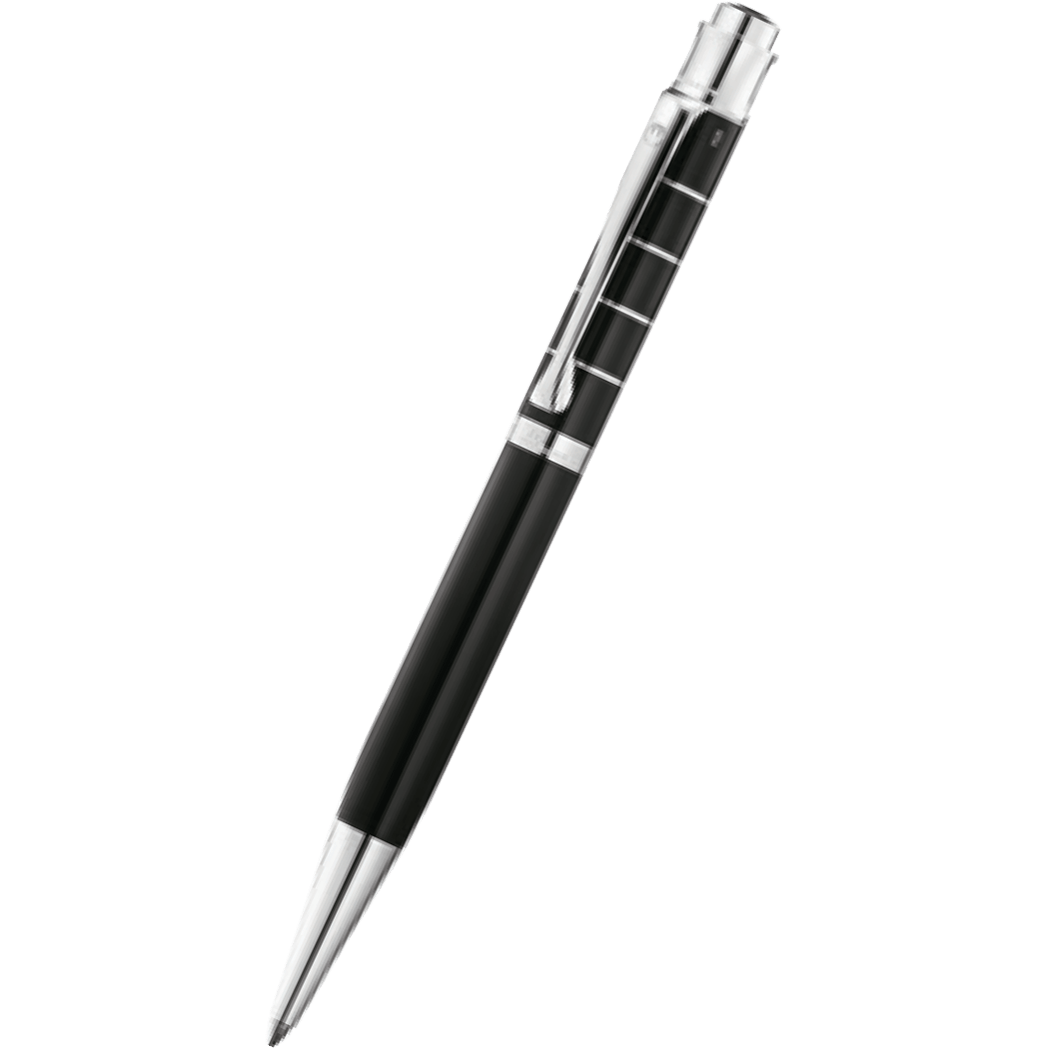 Waldmann Tango Ballpoint Pen - Black - Ring Pattern-Pen Boutique Ltd