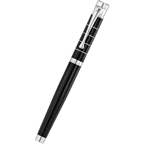 Waldmann Tango Rollerball Pen - Black - Ring Pattern-Pen Boutique Ltd