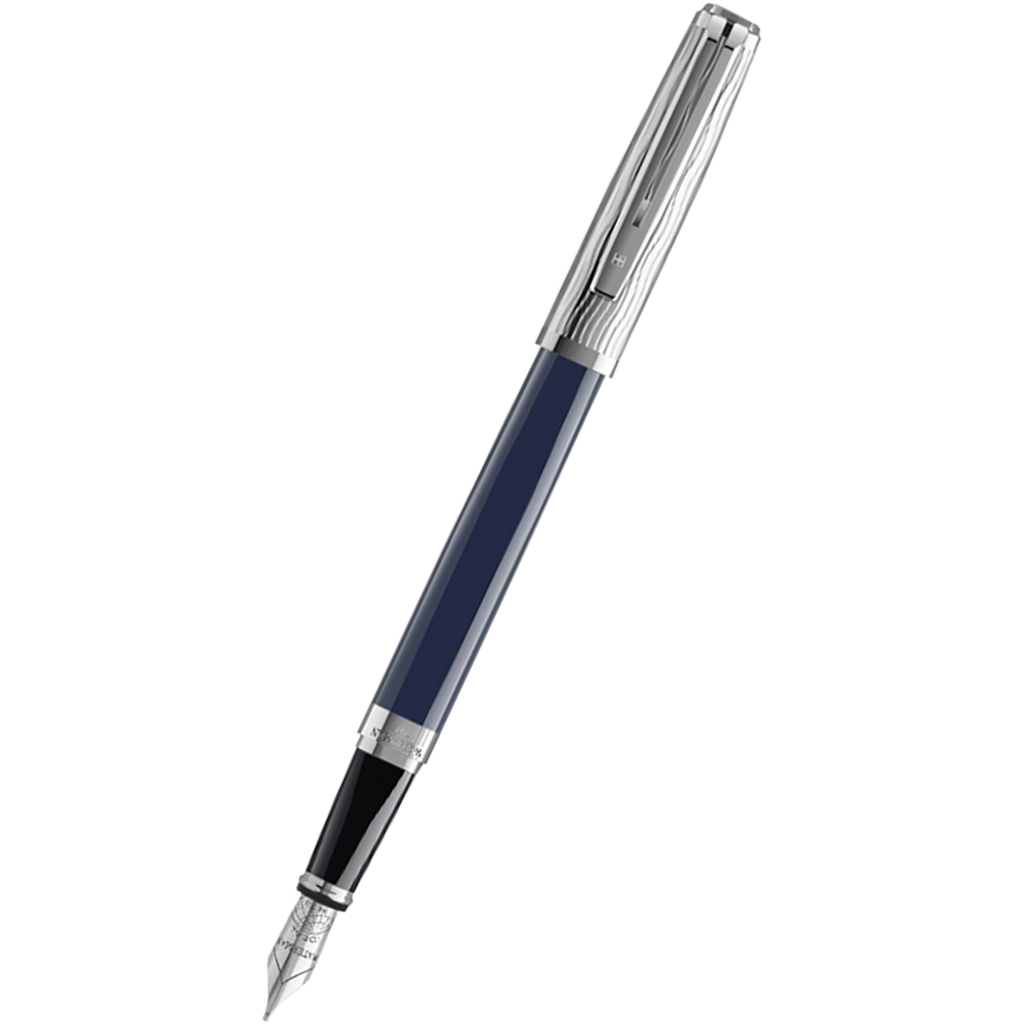 Waterman Exception L’Essence du Bleu Fountain Pen - Metal & Blue-Pen Boutique Ltd