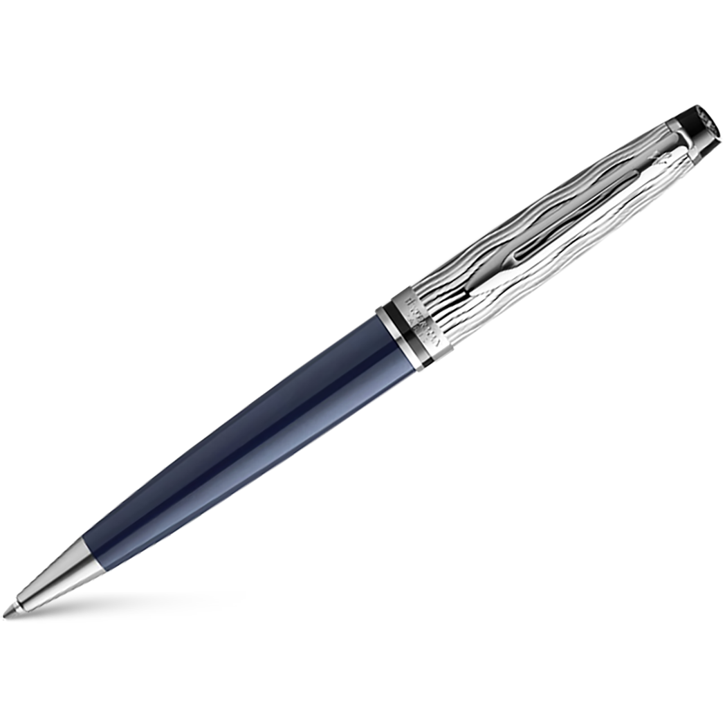 Waterman Expert L’Essence du Bleu Ballpoint Pen - Metal & Blue-Pen Boutique Ltd