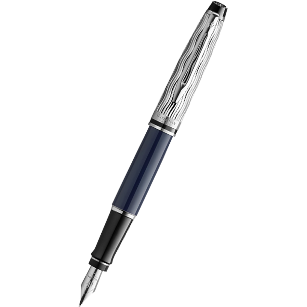 Waterman Expert L’Essence du Bleu Fountain Pen - Metal & Blue-Pen Boutique Ltd