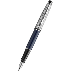 Waterman Expert L’Essence du Bleu Fountain Pen - Metal & Blue-Pen Boutique Ltd
