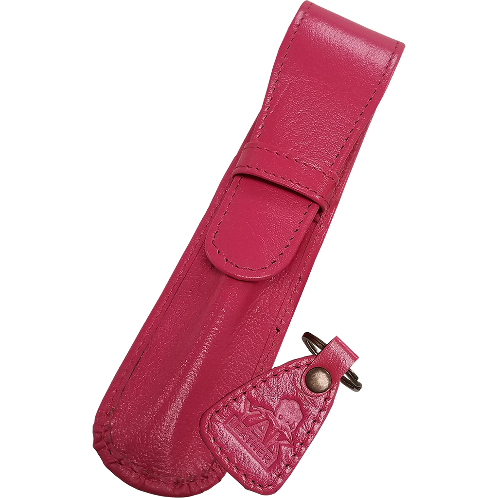 Yak Leather Single Case with Flap - Dragonfruit-Pen Boutique Ltd